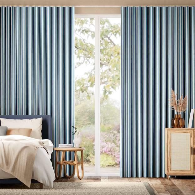 Tiger Stripe Navy Curtains thumbnail image