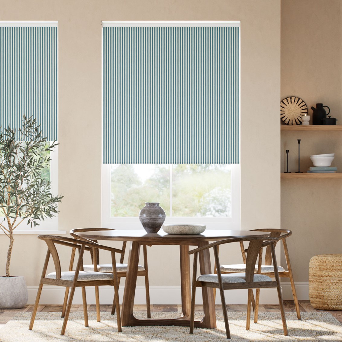 Tiger Stripe Navy Roller Blind