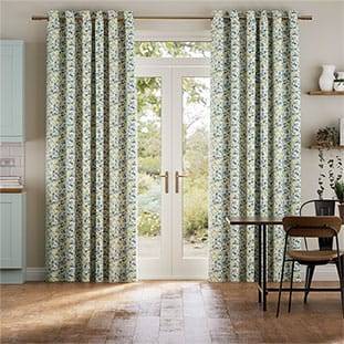 Tiny Wallflower Blue Curtains thumbnail image