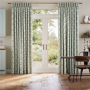 Tiny Wallflower Blue Curtains thumbnail image