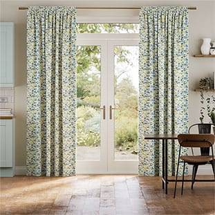 Tiny Wallflower Blue Curtains thumbnail image