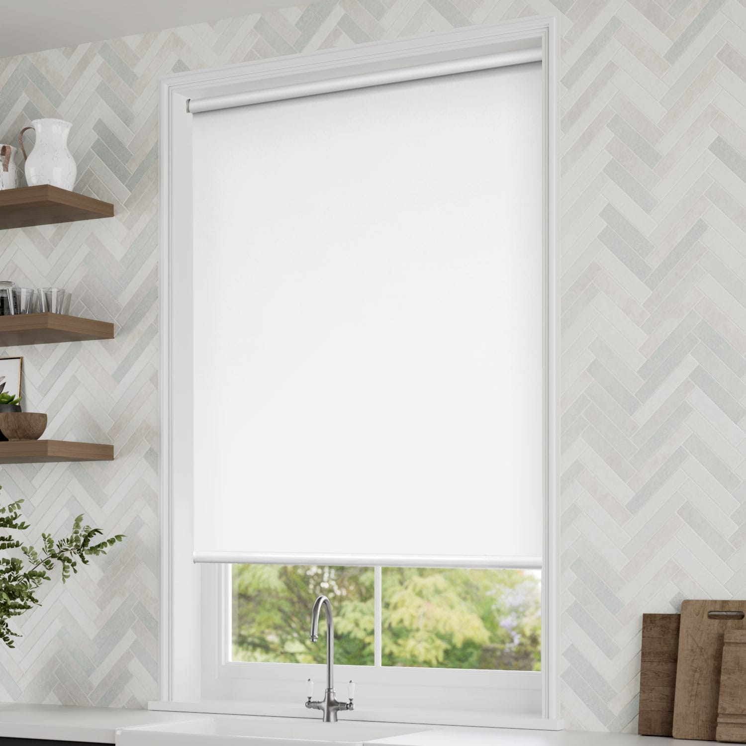 Twist2Go Titan Blackout Snow White Roller Blind