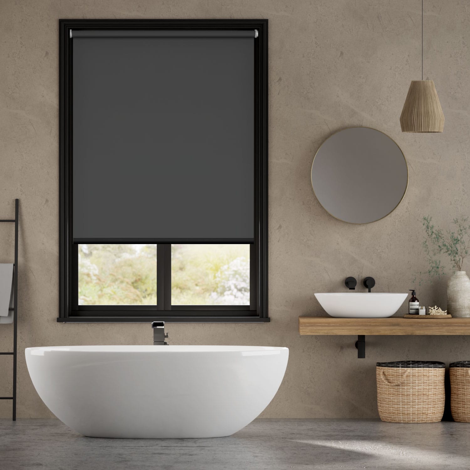 Electric Titan Blackout Kendall Charcoal Roller Blind
