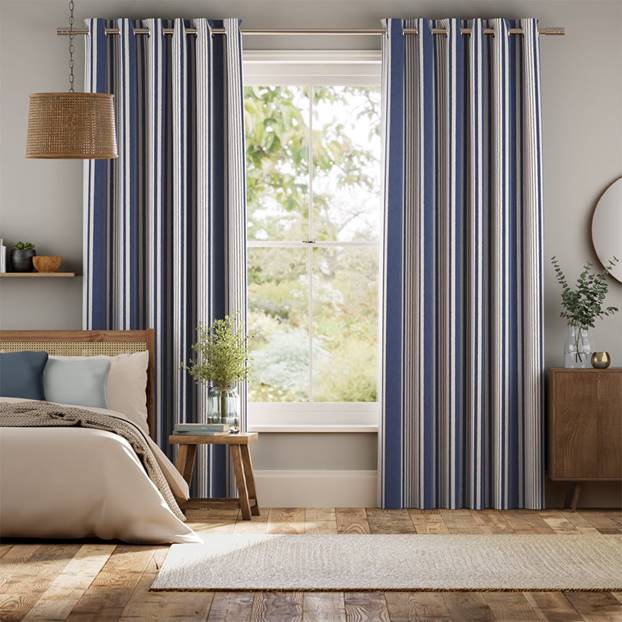 Tiverton Stripe Midnight Curtains thumbnail image