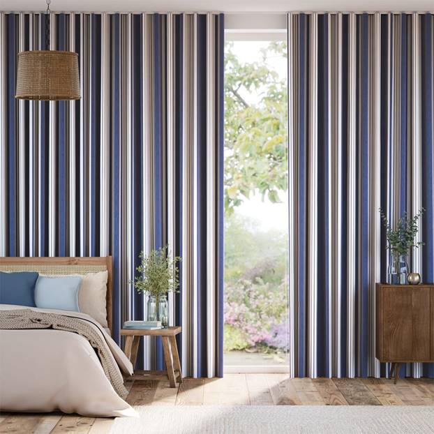 Tiverton Stripe Midnight Curtains thumbnail image