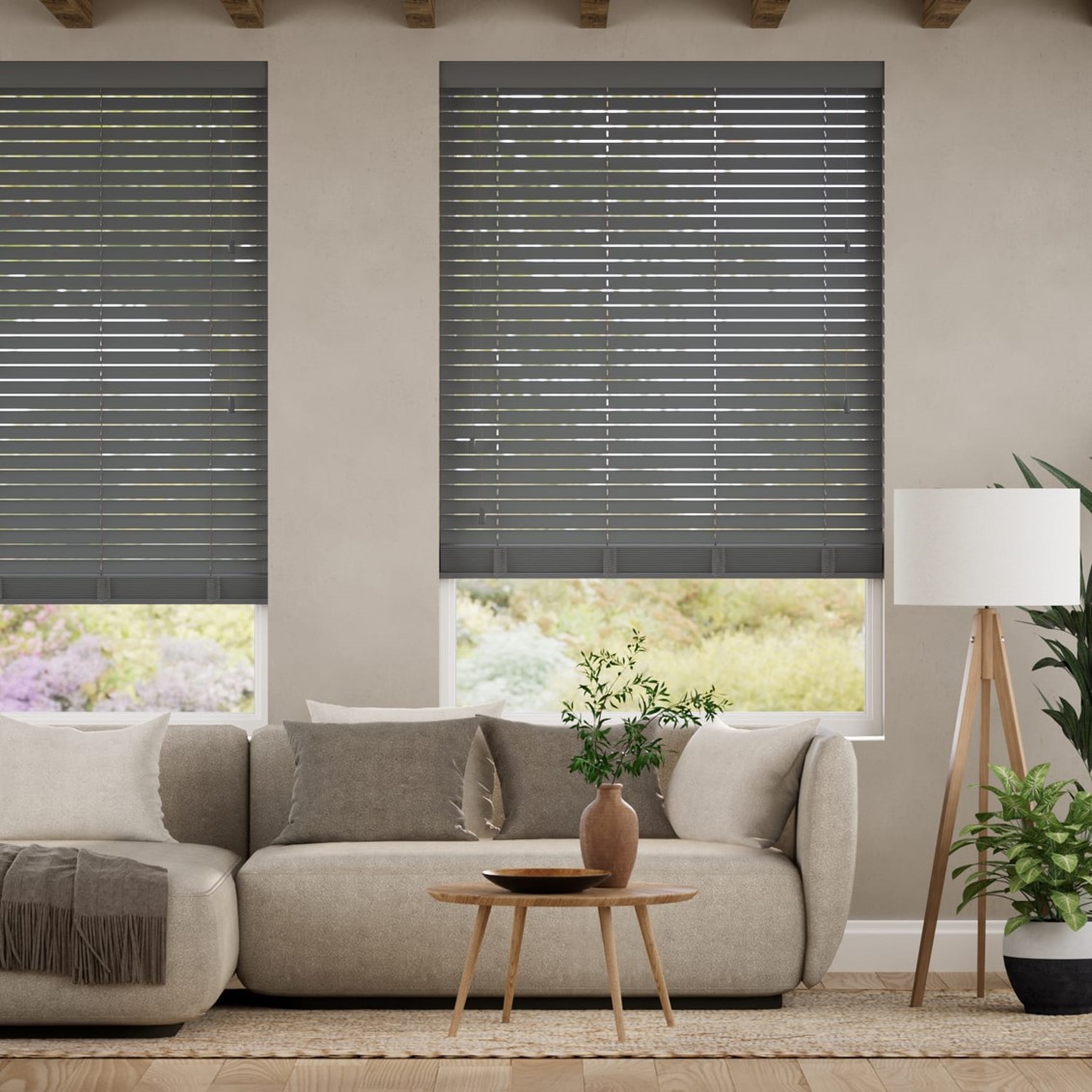 Everest Grey Wooden Blind - 50mm Slat