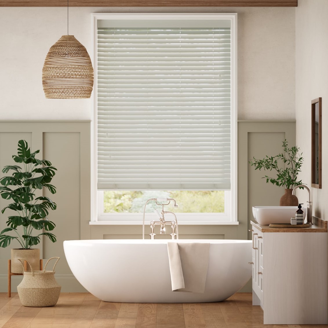 Sea Glass Wooden Blind - 50mm Slat