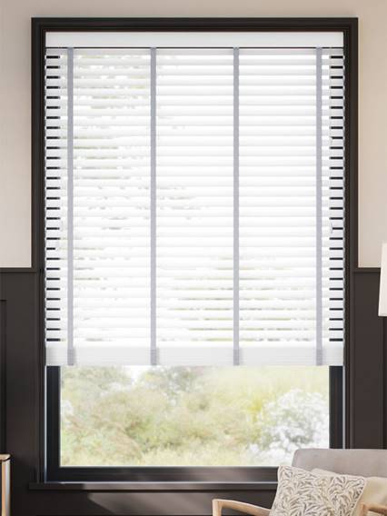 Ice White & Chevron Silver Wooden Blind thumbnail image