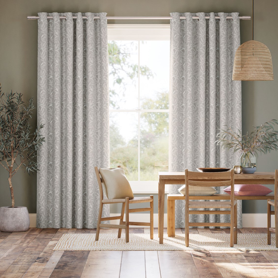 Toronto Jacquard Silver  Curtains