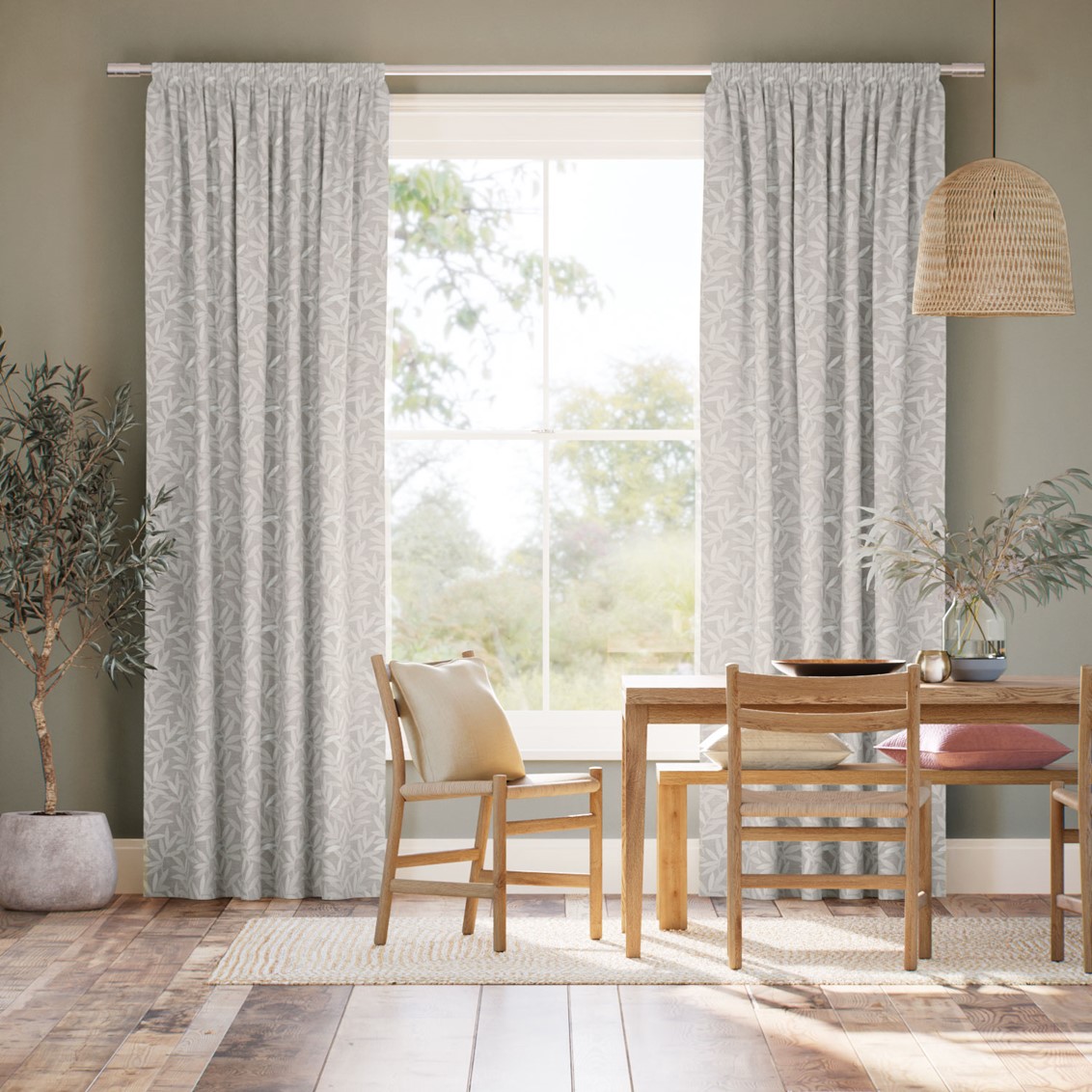 Toronto Jacquard Silver  Curtains