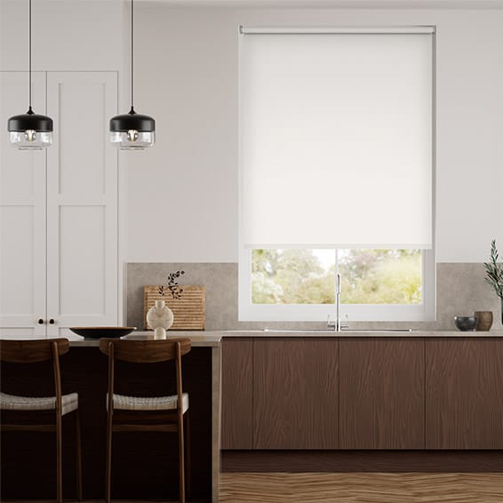 Electric Toulouse Blackout Bright White Roller Blind