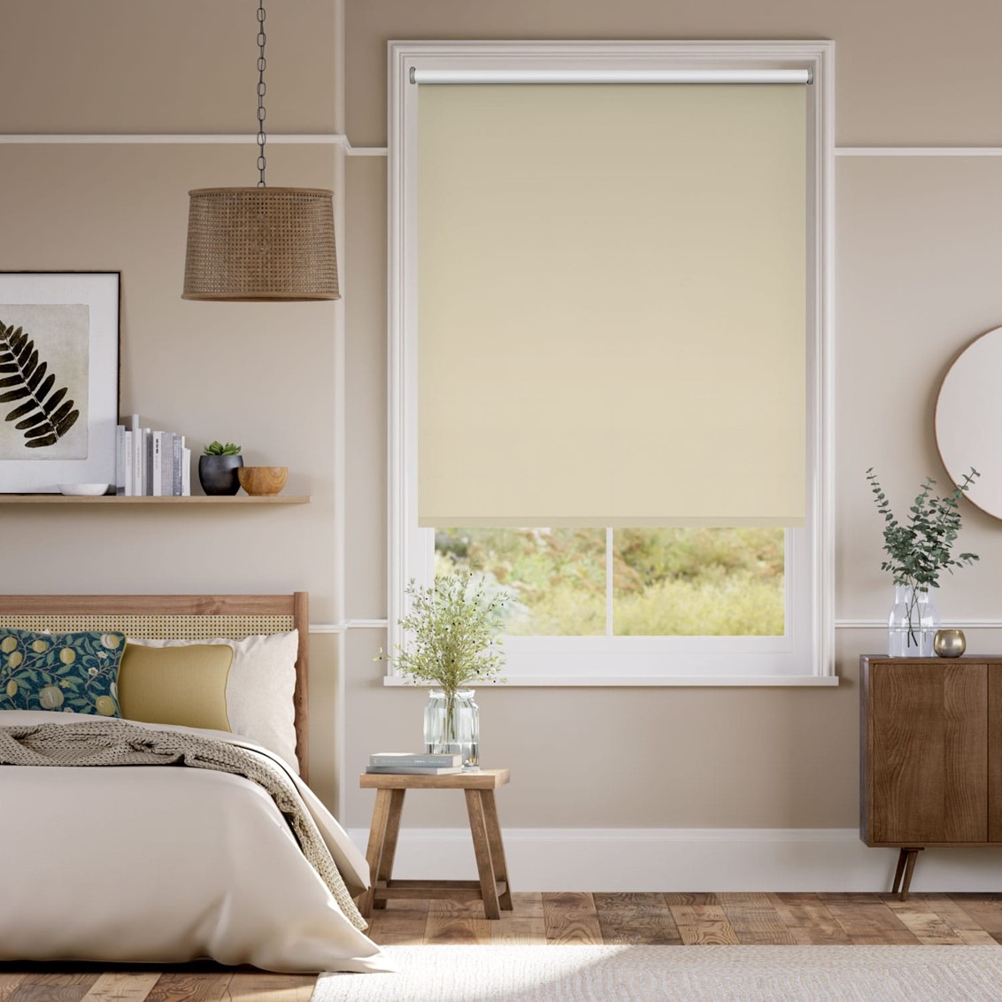 Toulouse Blackout Creme Brulee Roller Blind