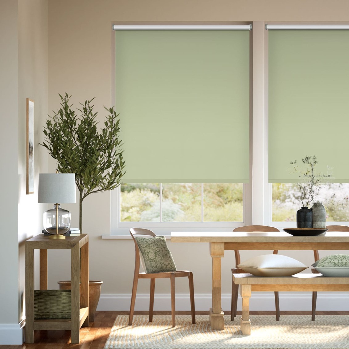 Toulouse Blackout Mint Green Roller Blind