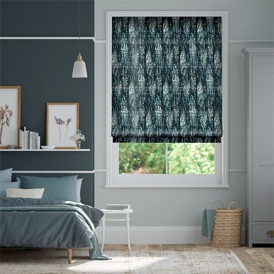 Trinity Velvet Electric Blue Roman Blind