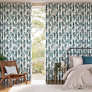Tropical Leaves Teal Curtains thumbnail image
