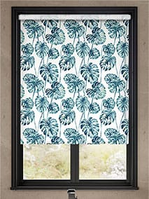 Twist2Go Tropical Leaves Teal Roller Blind thumbnail image