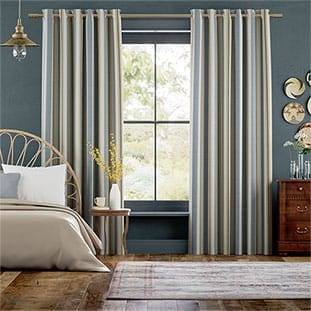 Truro Stripe Coastal Blue Curtains thumbnail image