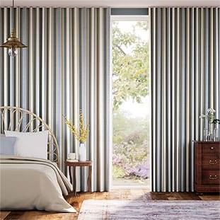 Truro Stripe Coastal Blue Curtains thumbnail image