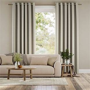 Truro Stripe Linen Sandstone Curtains thumbnail image