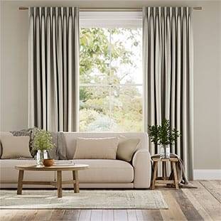 Truro Stripe Linen Sandstone Curtains thumbnail image