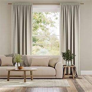 Truro Stripe Linen Sandstone Curtains thumbnail image