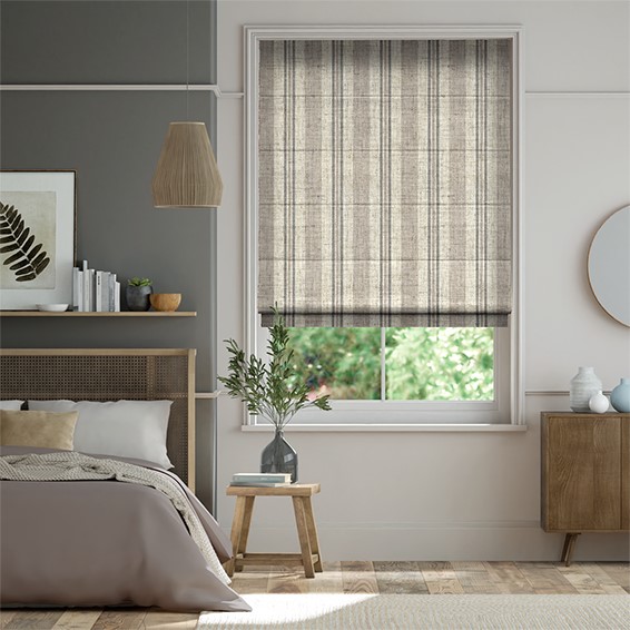 Truro Stripe Linen Sandstone Roman Blind