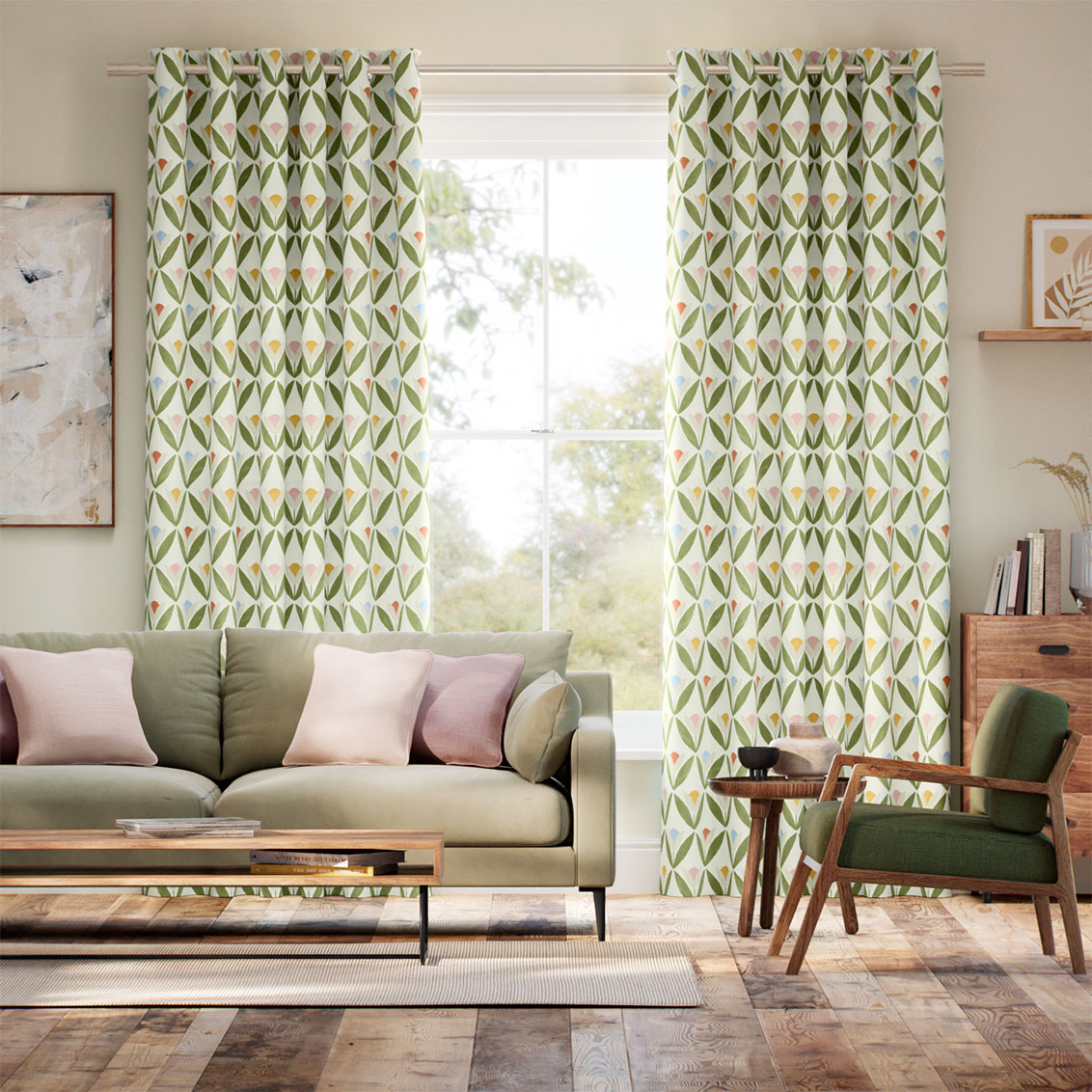 Tulip Trellis Flamenco Curtains