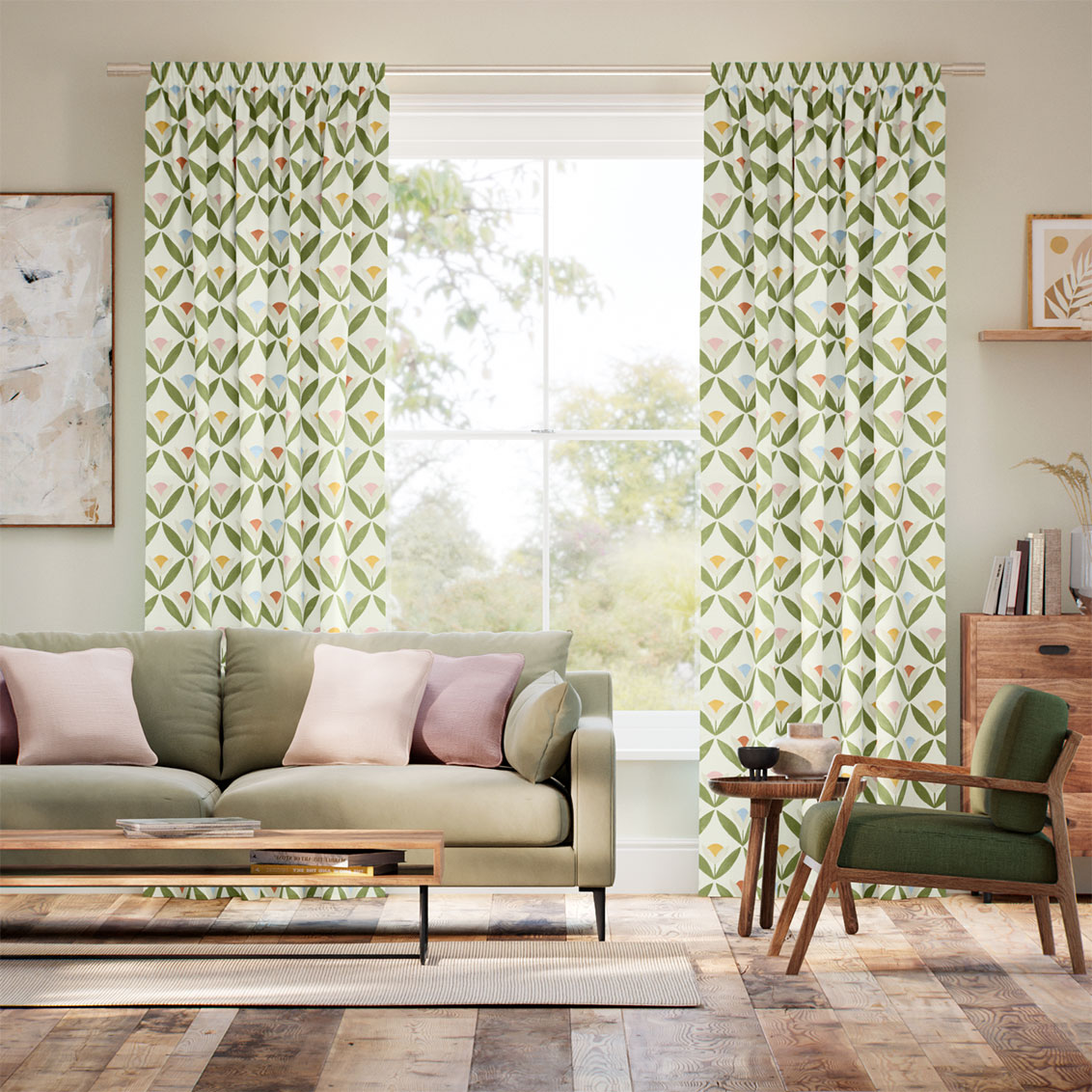 Tulip Trellis Flamenco Curtains