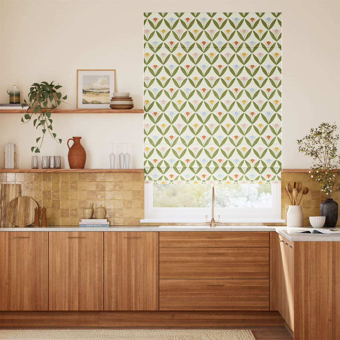 Tulip Trellis Flamenco Roman Blind