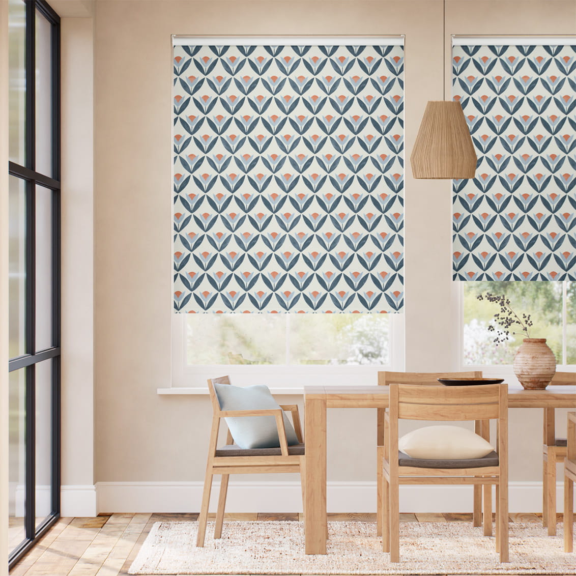 Tulip Trellis Ink Roller Blind