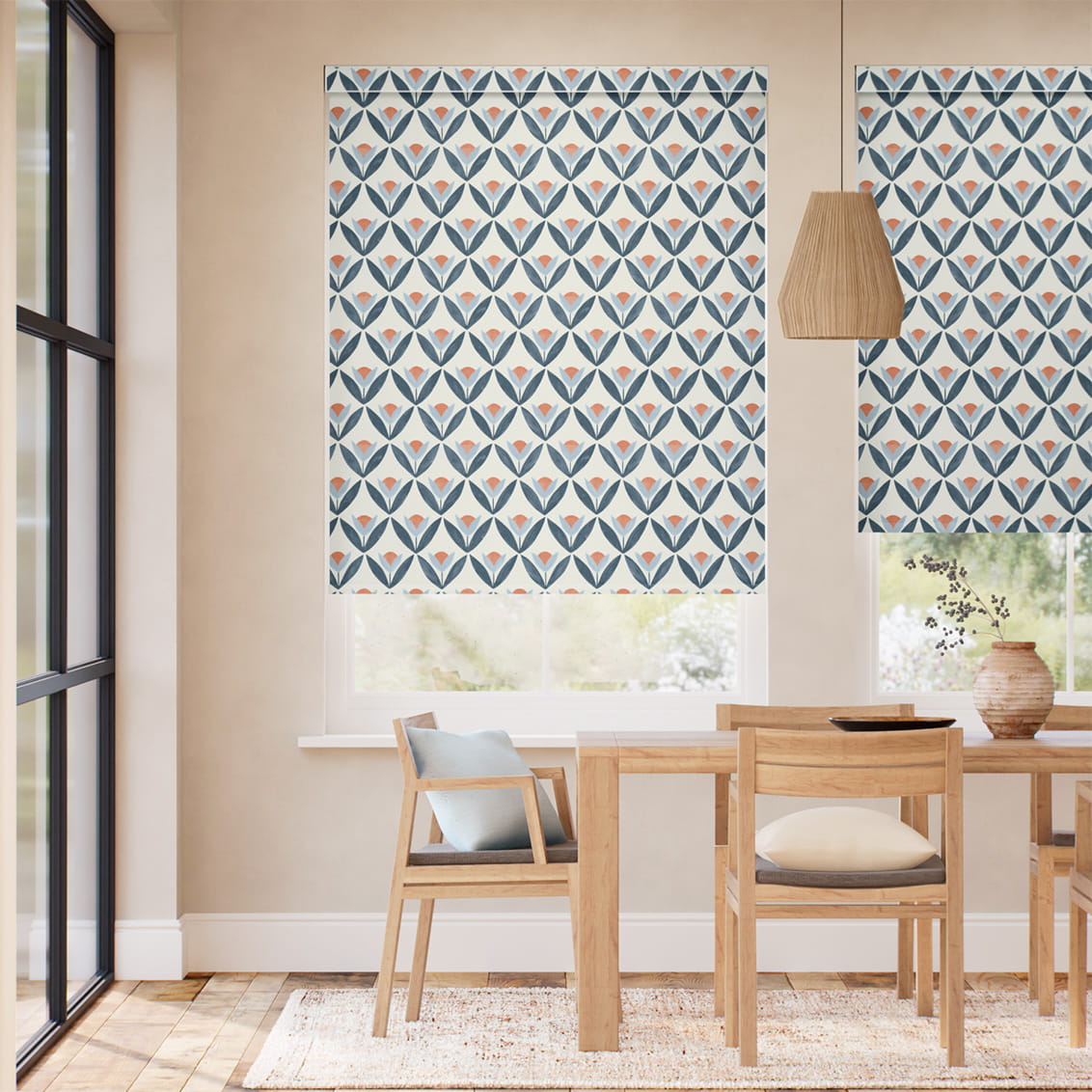 Tulip Trellis Ink Roller Blind
