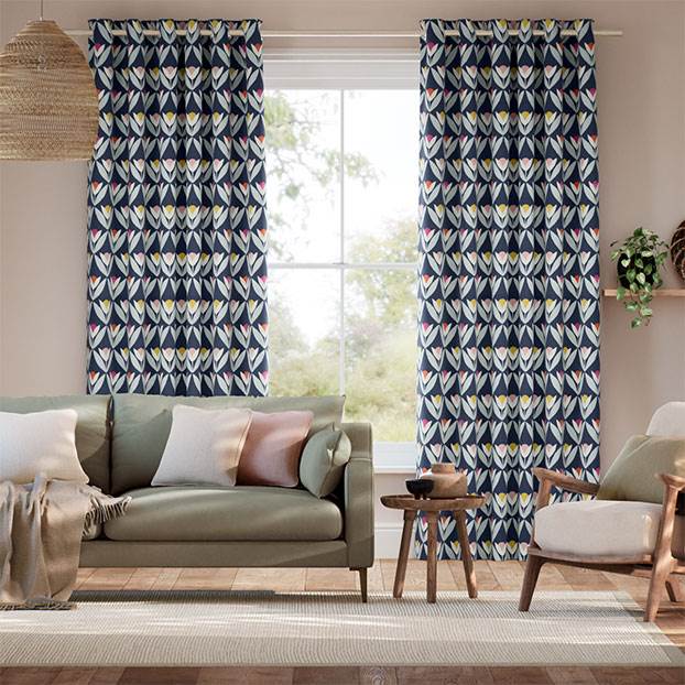 Tulip Trellis Twilight Curtains thumbnail image