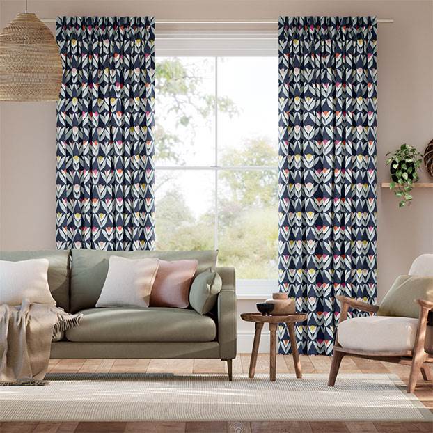 Tulip Trellis Twilight Curtains thumbnail image