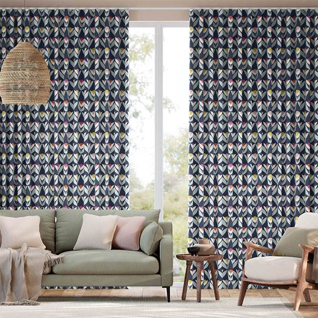 Tulip Trellis Twilight Curtains thumbnail image