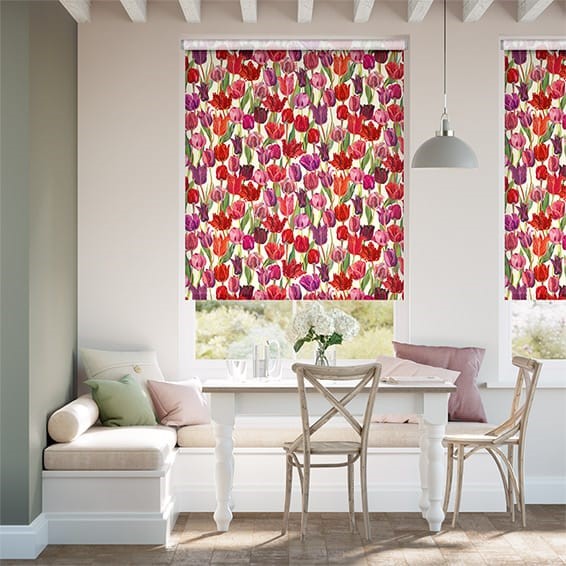 Tulips Pink Roller Blind