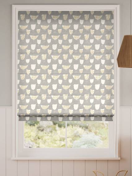 Tweet Tweet Grey Roman Blind thumbnail image