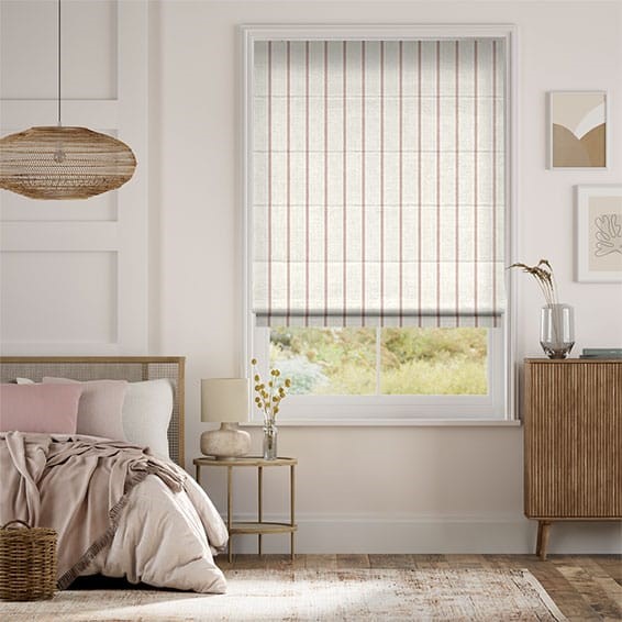 Electric Twill Stripe Blush Roman Blind