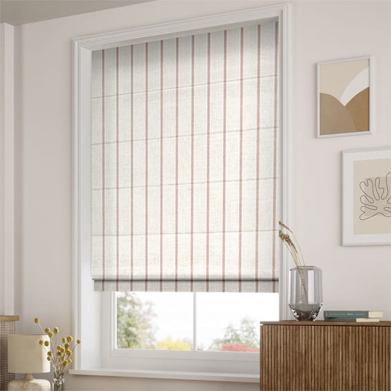 Twill Stripe Blush Roman Blind