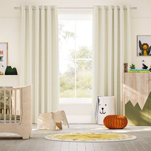 Twill Stripe Daffodil Curtains thumbnail image