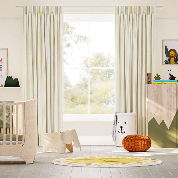 Twill Stripe Daffodil Curtains thumbnail image