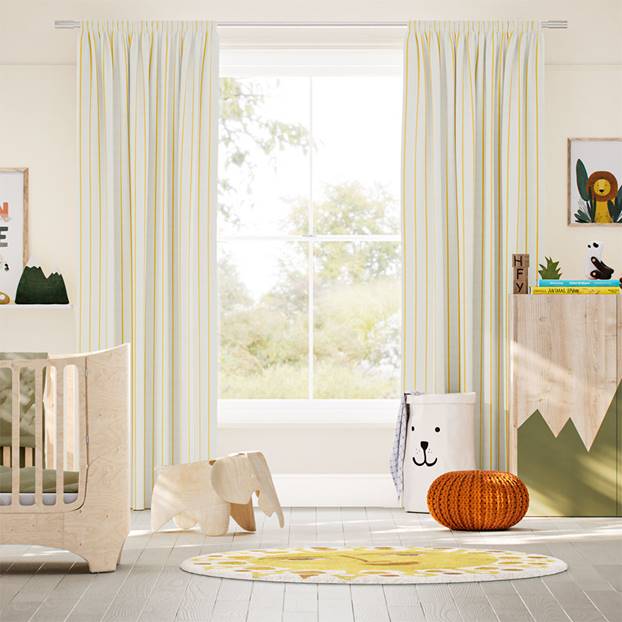 Twill Stripe Daffodil Curtains thumbnail image