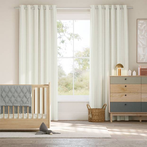 Twill Stripe Duck Egg Curtains thumbnail image