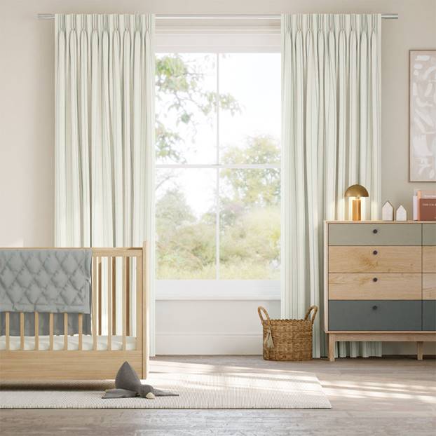 Twill Stripe Duck Egg Curtains thumbnail image