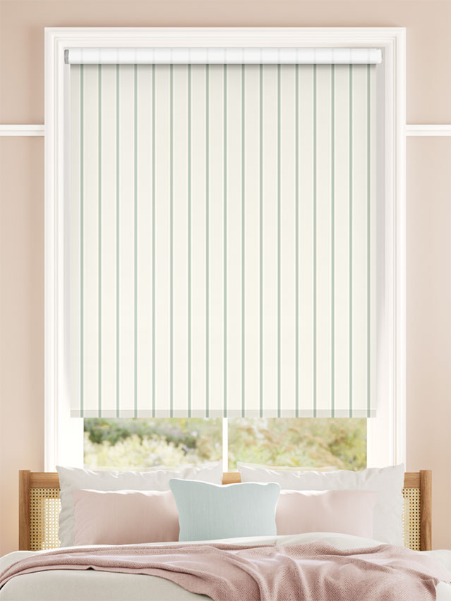 Twill Stripe Duck Egg Roller Blind thumbnail image