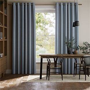 Twill Stripe Linen Denim Curtains thumbnail image