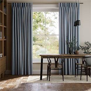 Twill Stripe Linen Denim Curtains thumbnail image