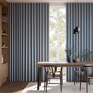 Twill Stripe Linen Denim Curtains thumbnail image