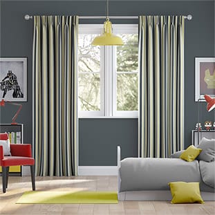 Twill Stripe Linen Gold Shadow Curtains thumbnail image