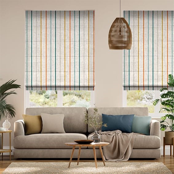 Twill Stripe Linen Mediterranean Roman Blind