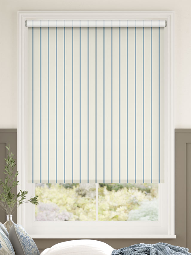 Twill Stripe Sky Blue Roller Blind thumbnail image